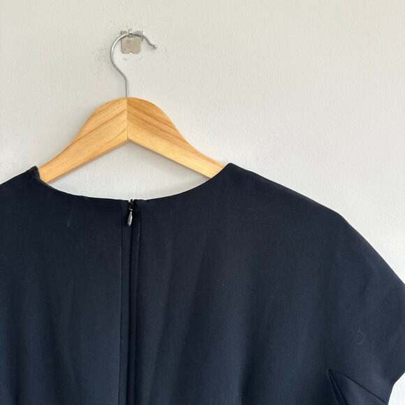 MaxMara Twist Front Short Sleeve Empire Waist Mini Dress Black S - Picture 7 of 8